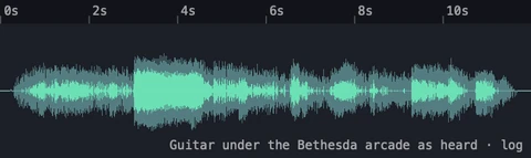 Guitar under the Bethesda arcade on the FX 1 lane, drawn as heard